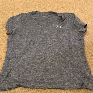 Under Armour Women's Heathered Blue V-Neck Tee